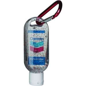 Custom Promotional 1.9 oz Hand Sanitizer with Moisture Beads and Carabiner Clip