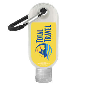 Custom Promotional 1.9 oz SPF 30 Sunscreen with Carabiner Clip