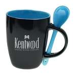 Custom Drinkware - 12oz Dual Tone Bistro Mug with Spoon