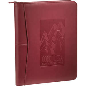 Pedova Zippered Padfolio Red
