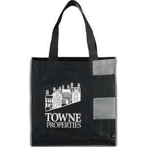 PolyPro Non-Woven Pocket Tote Bag Gray