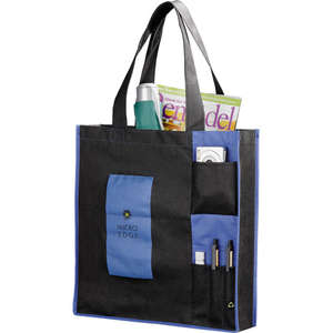PolyPro Non-Woven Pocket Tote Bag Blue, Royal