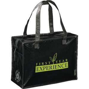 Laminated Non-Woven Box Zippered Tote Bag