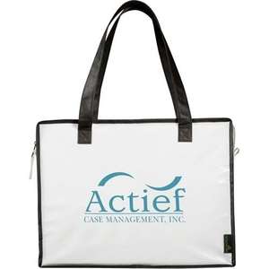 Laminated Non-Woven Box Zippered Tote Bag