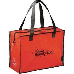 Custom Promotional Laminated Non-Woven Box Zippered Tote Bag