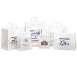Business Paper Bags - White Kraft Paper Shopping Bag - 13"W x 15-1/2"H x 6"