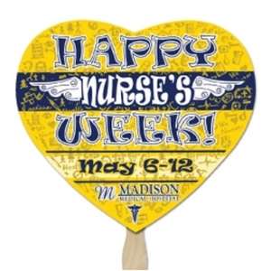 Custom Promotional Heart Shaped Hand Fan - Full Color Imprint, One Side