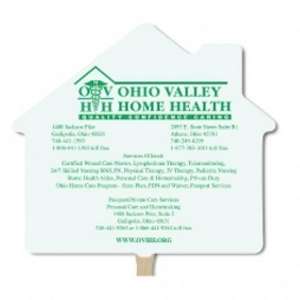 Custom Promotional 8" House Shaped Hand Fan - Full Color Imprint, One Side