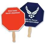 Imprinted Paper Hand Fans - 8" Octagon Hand Fan - Full Color Imprint, One Side