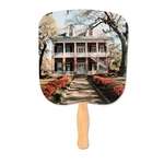 Business Paper Hand Fans - 8" Litho Hand Fan - Full Color Imprint, One Side
