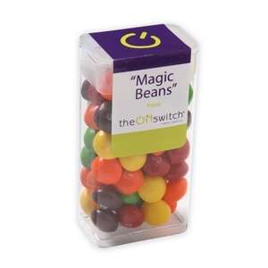 Custom Promotional Medium Flip Top Candy Dispenser - Filled with Skittles