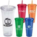 Logo Plastic Cups & Stadium Cups - 24 oz Jumbo Everyday Plastic Cup Tumbler