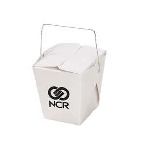 Custom Promotional Half Pint Empty Carry Out Container - White