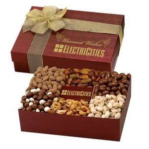 Custom Promotional Elegant Indulgence Gift Box - Nut and Fruit Assortment