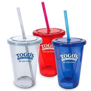 20oz Plastic Tumbler with Straw