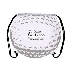 Custom Promotional Game Time! Golf Ball Drawstring Backpack