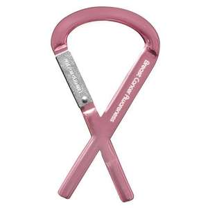 Custom Promotional Pink Awareness Ribbon Carabiner