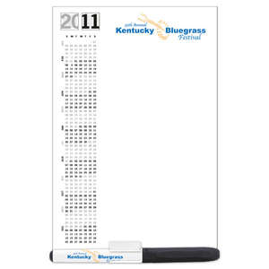 20 mil Dry Erase Magnet with Marker and Clip - 5-1/4"W x 8"H White