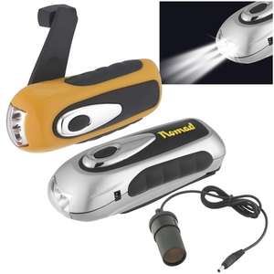 Custom Promotional Wind-Up Flashlight / Cell Phone Charger