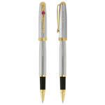 Logo Rollerball Pens - BIC Worthington Chrome Two-Piece Roller