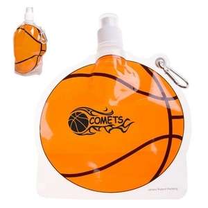 Custom Promotional HydroPouch 24 oz. Basketball Collapsible Water Bottle