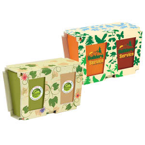 Custom Promotional Promo Planter - 2-Pack Planter Set, Full Color Digital