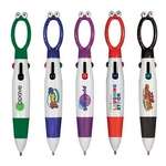 Imprinted Carabiner Clip Pens - Googly-Eyed 4-Color Pen - Full Color Digital