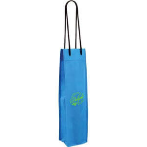 Custom Promotional Non-Woven Single Wine Bottle Bag - Full Color Digital