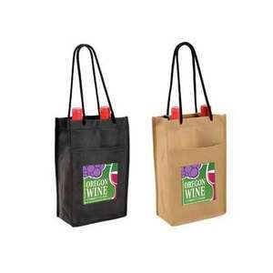 Non-Woven Double Bottle Wine Bag - Full Color Digital 
