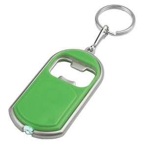 Bottle Opener Key Chain with LED Light Green, Lime