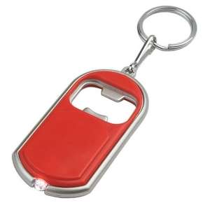 Bottle Opener Key Chain with LED Light Red