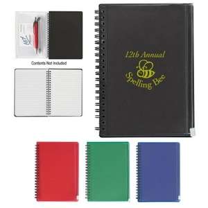 Custom Promotional Spiral Notebook with Pouch