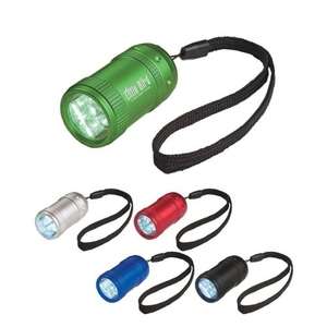 Aluminum Small Stubby LED Flashlight with Strap 