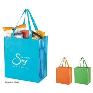 Custom Promotional Shiny Laminated Non-woven Tropic Shopper Tote Bag