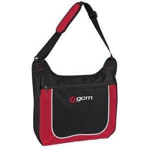 Mesh Accent Zipper Shoulder Bag Red