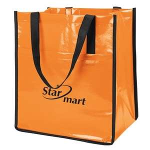 Nonwoven Slick Shopper Tote Orange