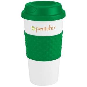 Custom Promotional 19 oz. Wake Up Color Banded Classic Coffee Cup
