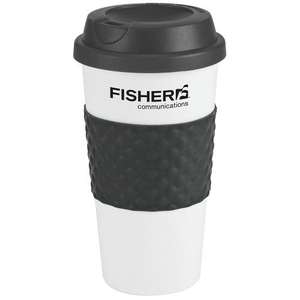 19 oz. Wake Up Color Banded Classic Coffee Cup 