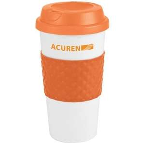 19 oz. Wake Up Color Banded Classic Coffee Cup 