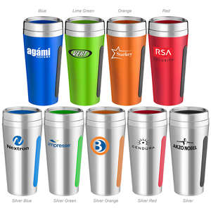 Custom Promotional 18 oz. Dual-Grip Travel Tumbler