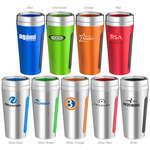 Imprinted Coffee Mugs - 18 oz. Dual-Grip Travel Tumbler