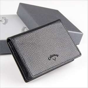 Custom Promotional Callaway Fold-Over Leather Business Card Case