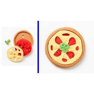 Custom Promotional Pizza 3-D Erasers in Poly Bag with Card