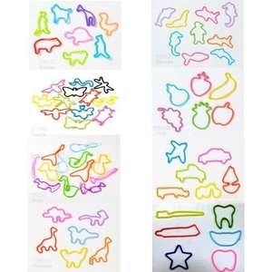 Squiggles Shaped Rubber Band Bracelets - Pack of 6