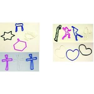 Squiggles Shaped Rubber Band Bracelets - Pack of 6