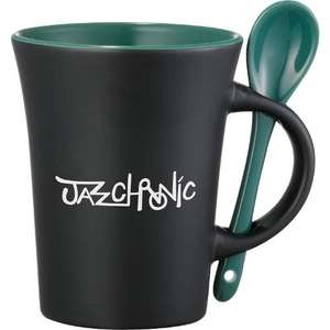 Agave Ceramic Mug with Spoon - 10 oz.