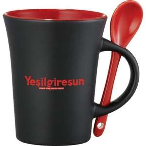 Agave Ceramic Mug with Spoon - 10 oz.