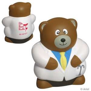 Custom Promotional Physician Bear Stress Ball