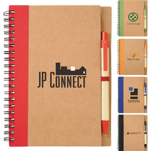 Custom Promotional The Eco Spiral Notebook and Pen