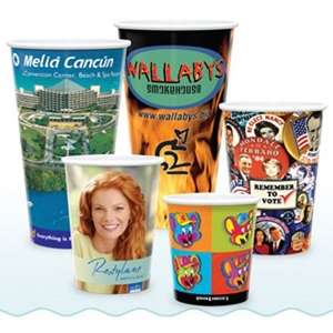 Visstun Reusable 20 oz. Plastic Cup - White, Full Color Imprint